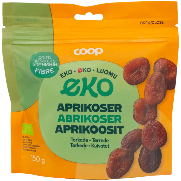Coop kuivatatud aprikoosid, öko 150g