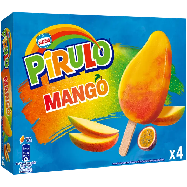 Pirulo Mango limonadijääpuikko monipakkaus 4kpl=260g/280ml