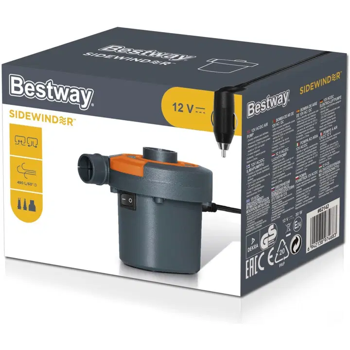 Bestway sidewinder 12V AC/DC luftpump
