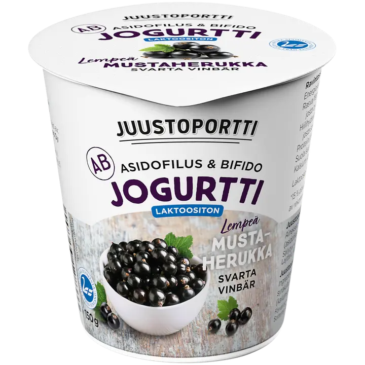 Juustoportti AB-jogurtti 150 g mustaherukka laktoositon