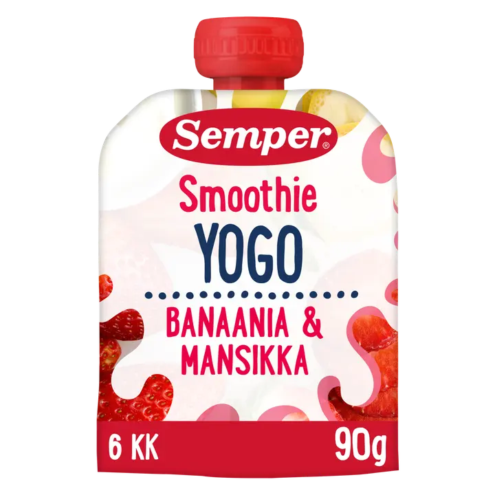 Semper Yogo Smoothie Banaani & mansikka 6kk jogurtti-hedelmäsose 90g