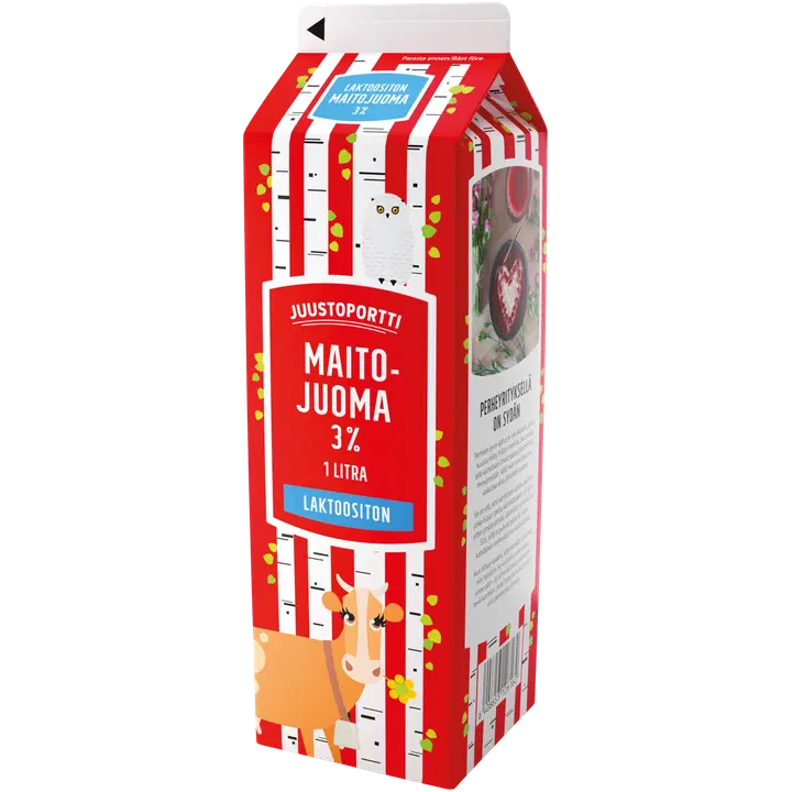 Juustoportti Maitojuoma 3 % 1 l laktoositon ESL