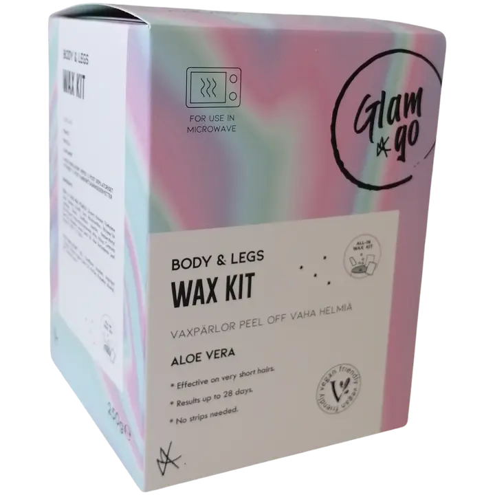 Glam & Go waxing kit vartalon ja jalkojen vahaussarja 250g