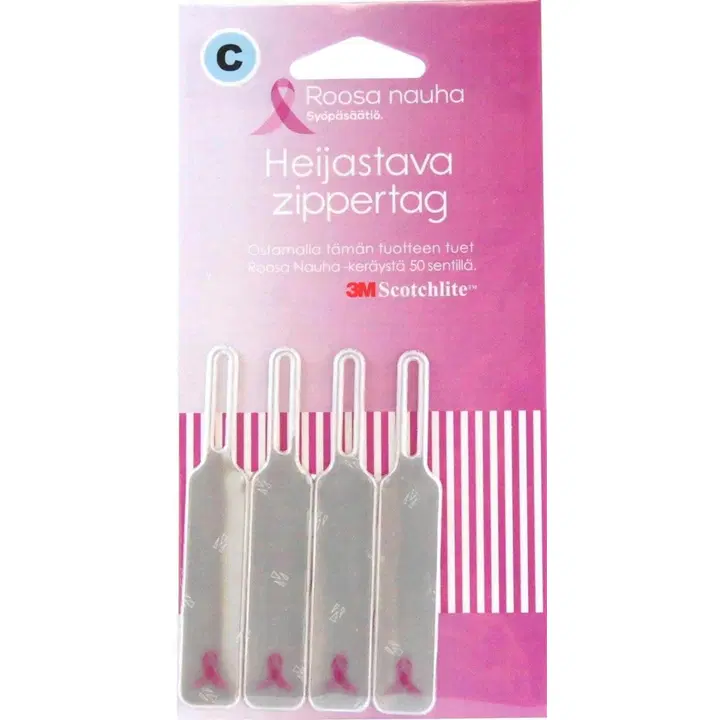 Kiilu C zippertag Roosa nauha logot