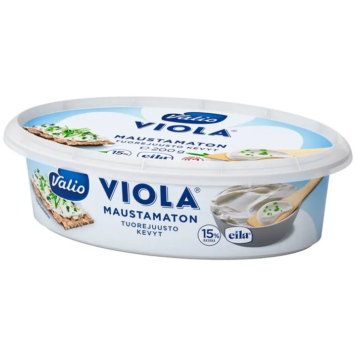 Valio Viola® kevyt e200 g maustamaton tuorejuusto laktoositon