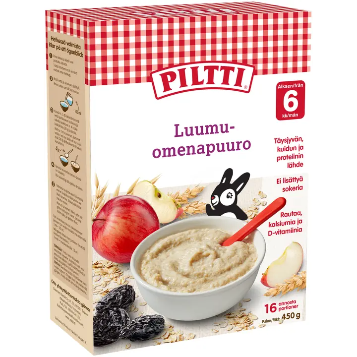 Piltti 450g Luumu-omenapuuro puurojauhe 6kk