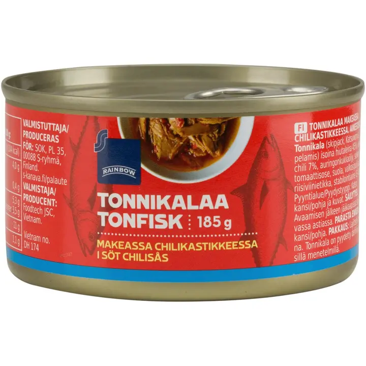 Rainbow 185/80g tonnikalaa makeassa chilikastikkeessa