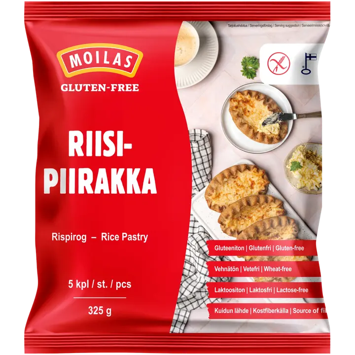 Moilas Gluten-Free riisipiirakka 5kpl 325g kypsä pakaste
