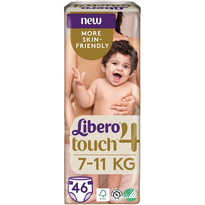 LIBERO Touch teippivaippa koko 4, 46kpl, 7-11 kg