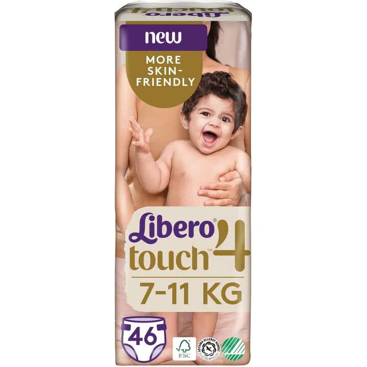 LIBERO Touch teippivaippa koko 4, 46kpl, 7-11 kg