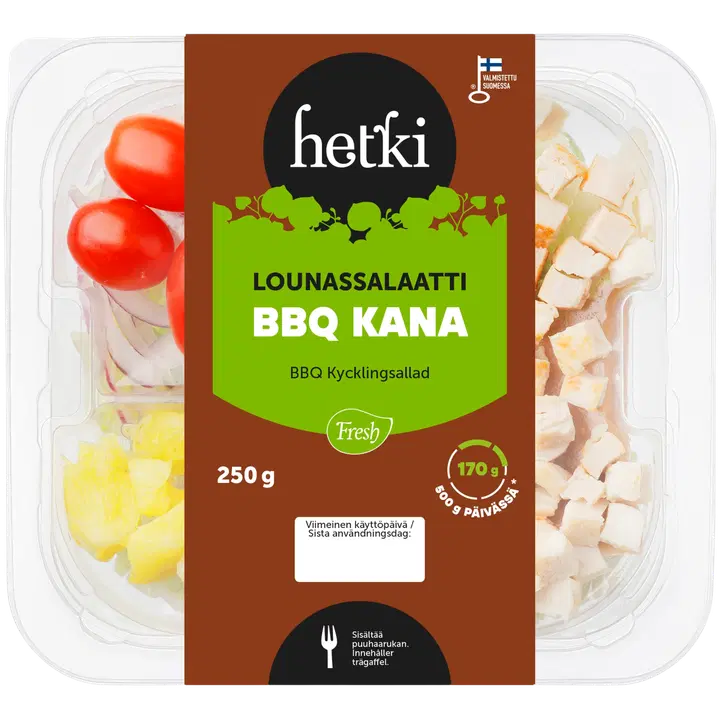 Fresh Hetki Lounassalaatti BBQ Kana 250g