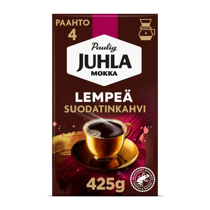 Paulig Juhla Mokka Lempeä kahvi suodatinjauhatus 425g