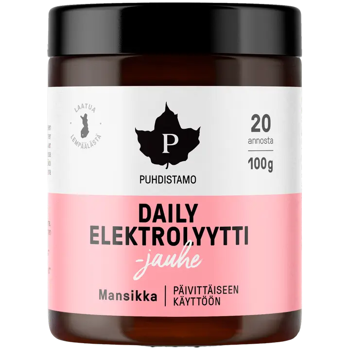 Puhdistamo Daily Elektrolyyttijauhe Mansikka 100 g