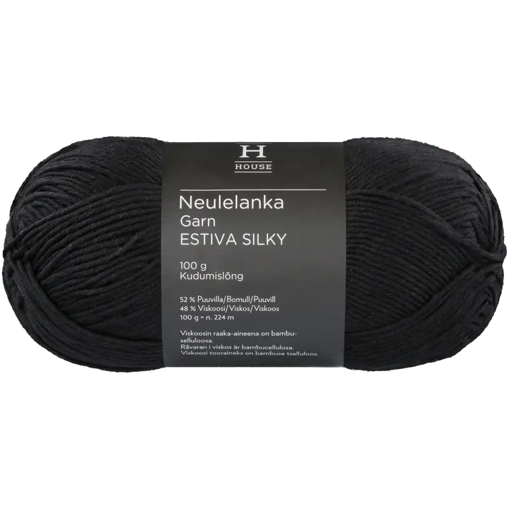 House lanka bambuviskoosi-puuvillasekoite Estiva Silky 100 g Black 217