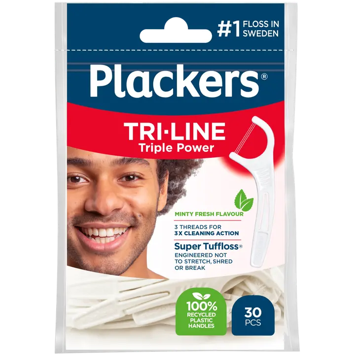 Plackers Tri-line hammaslankain 30kpl