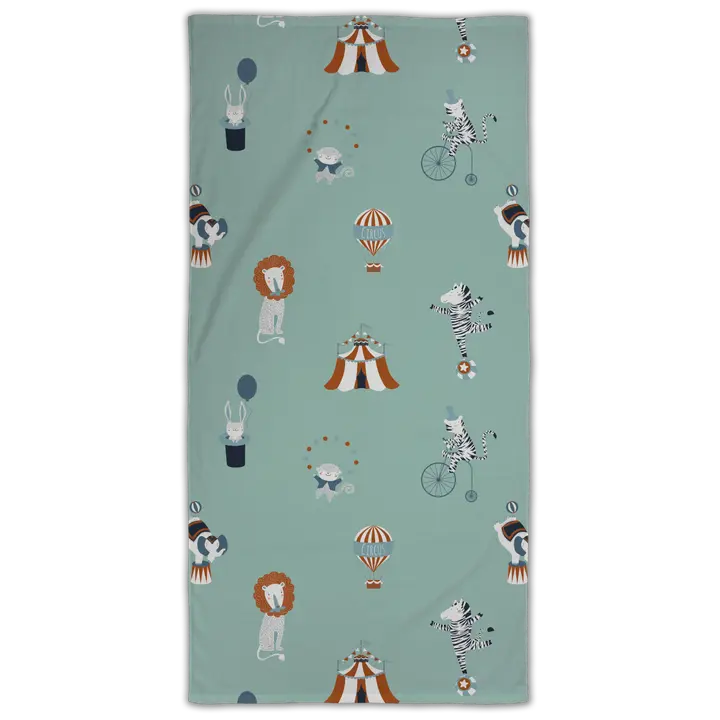 Ciraf lasten kylpypyyhe Sirkus 70x140 cm, vihreä