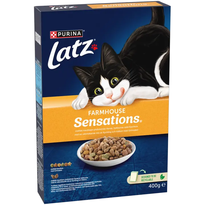 Latz 400g Farmhouse Sensations Kanaa, Kalkkunaa ja makuna Kasviksia kissanruoka