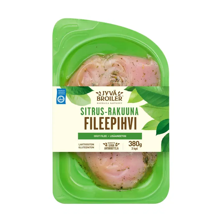 Jyväbroiler Broilerin Fileepihvi Sitrus-Rakuuna 380g