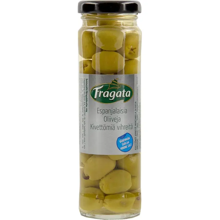 Fragata espanjalaiset kivettömät vihreät oliivit 142/70g