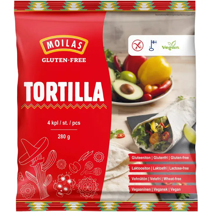 Moilas 4kpl/280g Gluteeniton Tortilla pakaste
