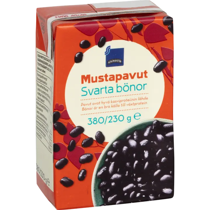 Rainbow 380/230g mustapavut suolaliemessä