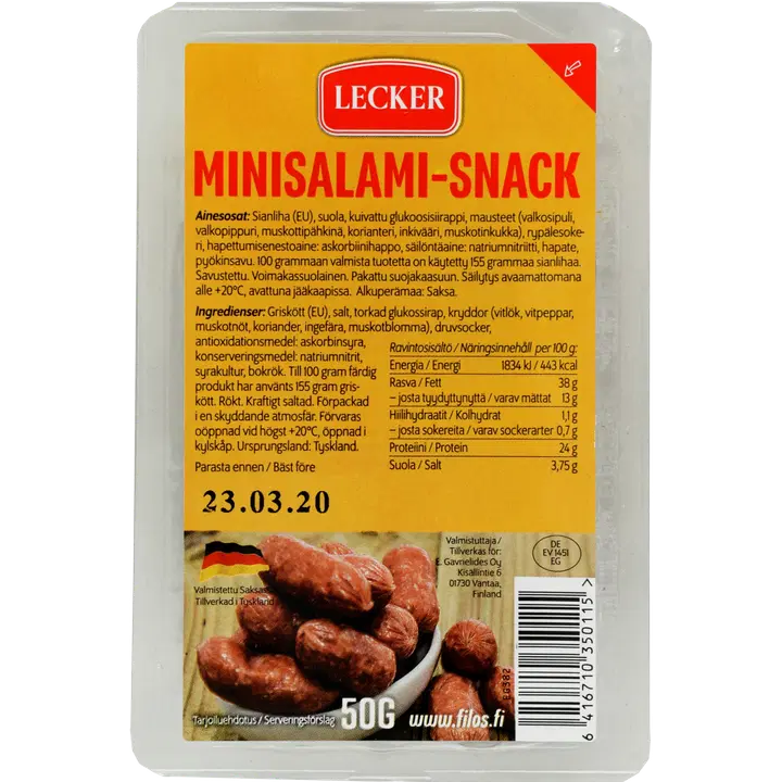 Lecker 50g mini salami-snack