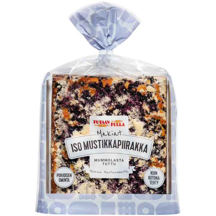 PutaanPulla Iso Mustikkapiirakka 630g mustikkapiirakka