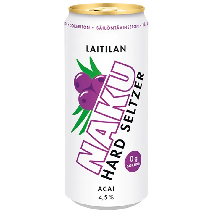 Laitilan Naku Acai 4,5 til-% 0,33L hard seltzer