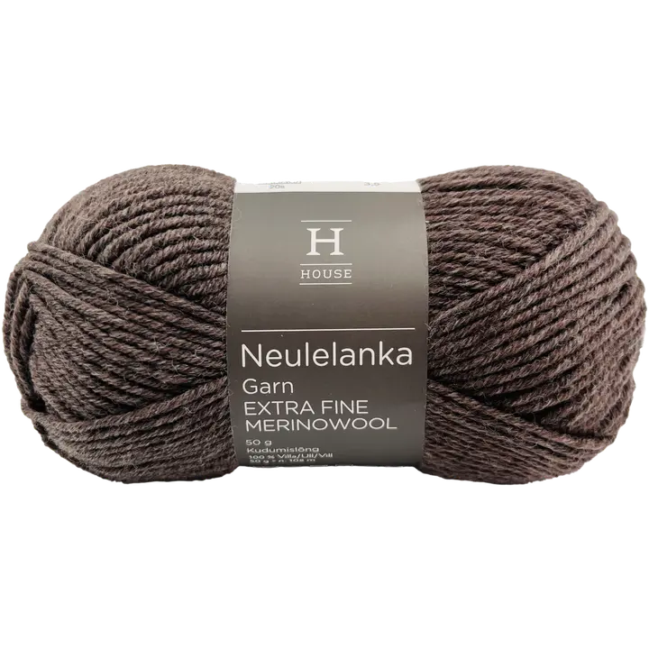 House neulelanka merinovilla 311120 50 g Brown Melange 23739