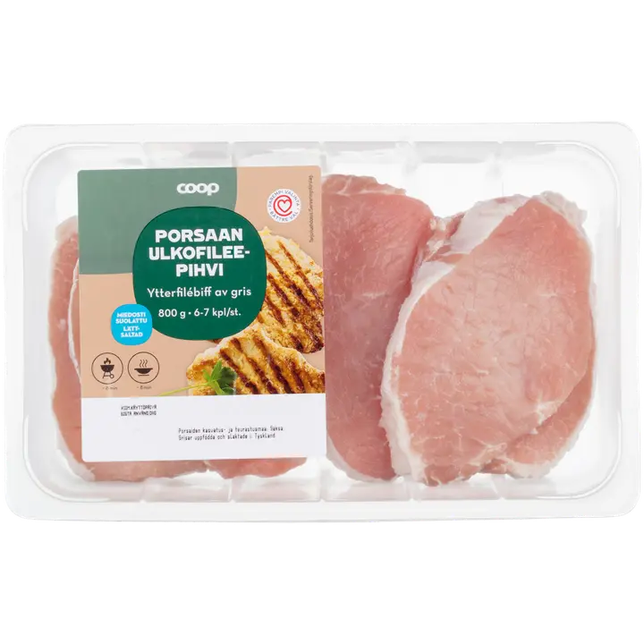 Coop porsaan ulkofileepihvit miedosti suolattu 800g