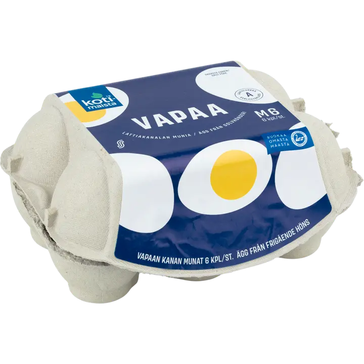 Kotimaista vapaan kanan munat M6