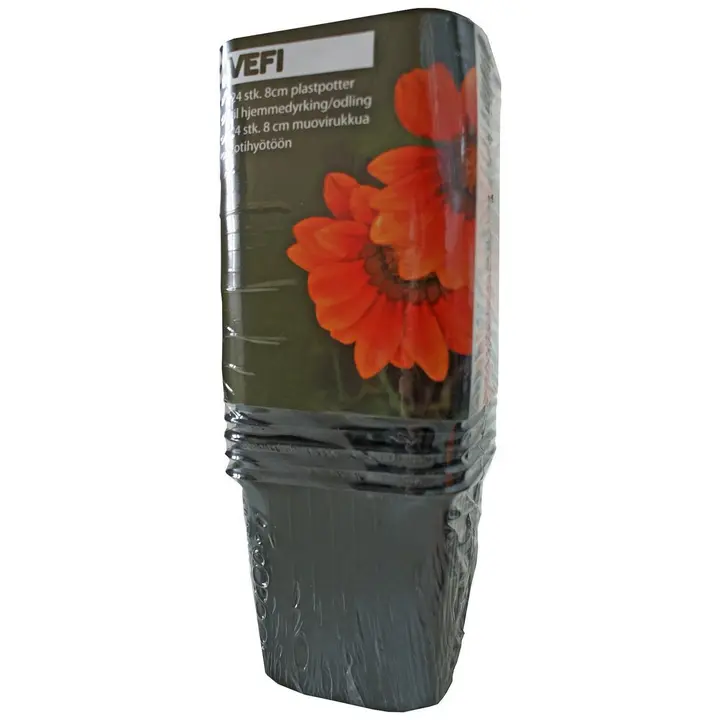 Istutuspott 8x8 cm 24 tk must plast