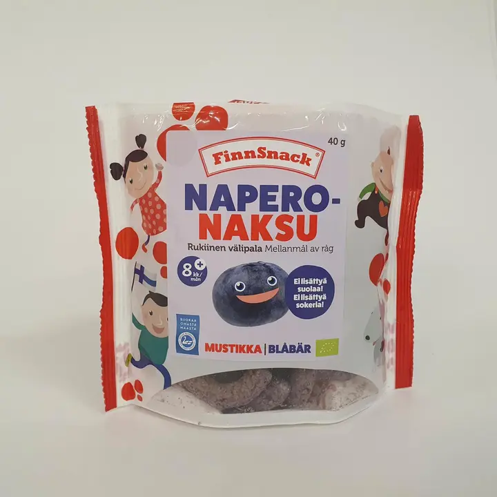 FinnSnack Naperonaksu rukkivahepala mustikatega, 40 g