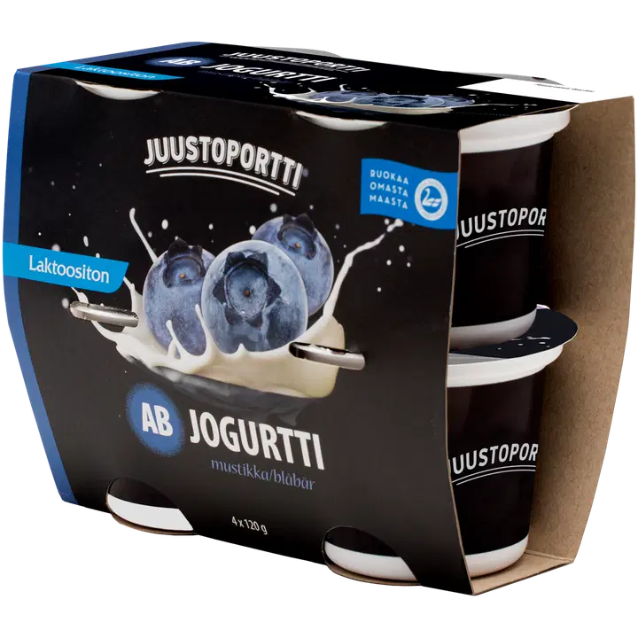 Juustoportti AB-jogurtti 4x120 g mustikka laktoositon