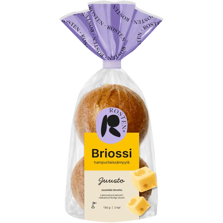 Rosten Briossi juusto hampurilaissämpylä 2 kpl 130 g