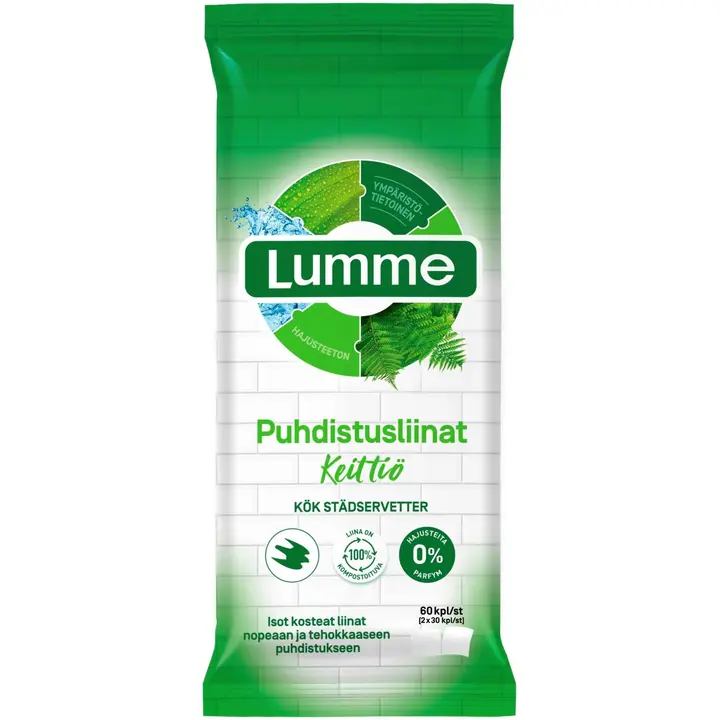 Lumme Keittiö kosteat puhdistusliinat 60kpl (2x30kpl)