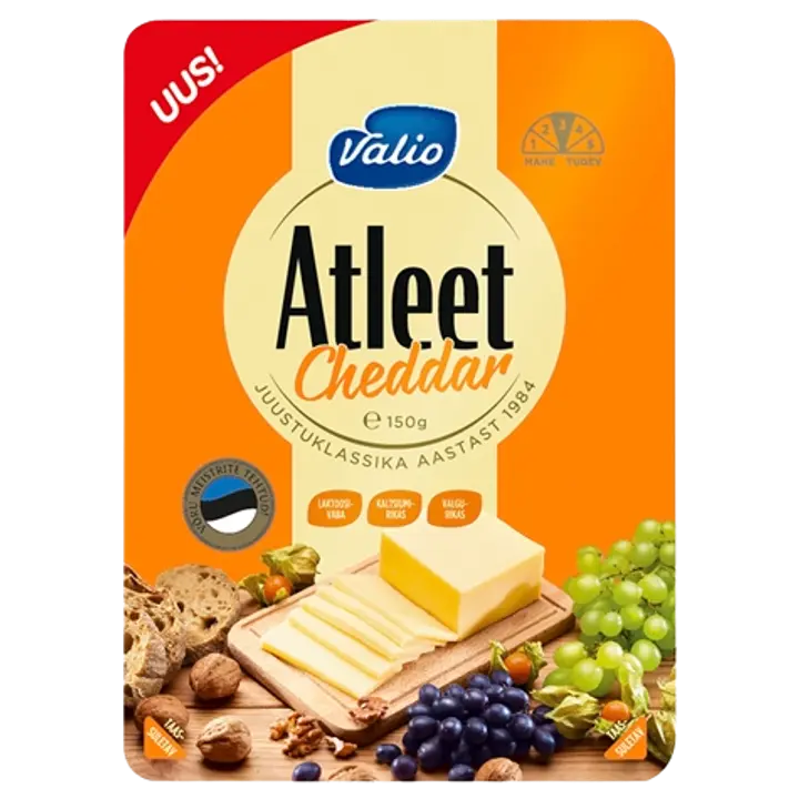 Valio Atleet Cheddar juust, viilutatud, 150 g