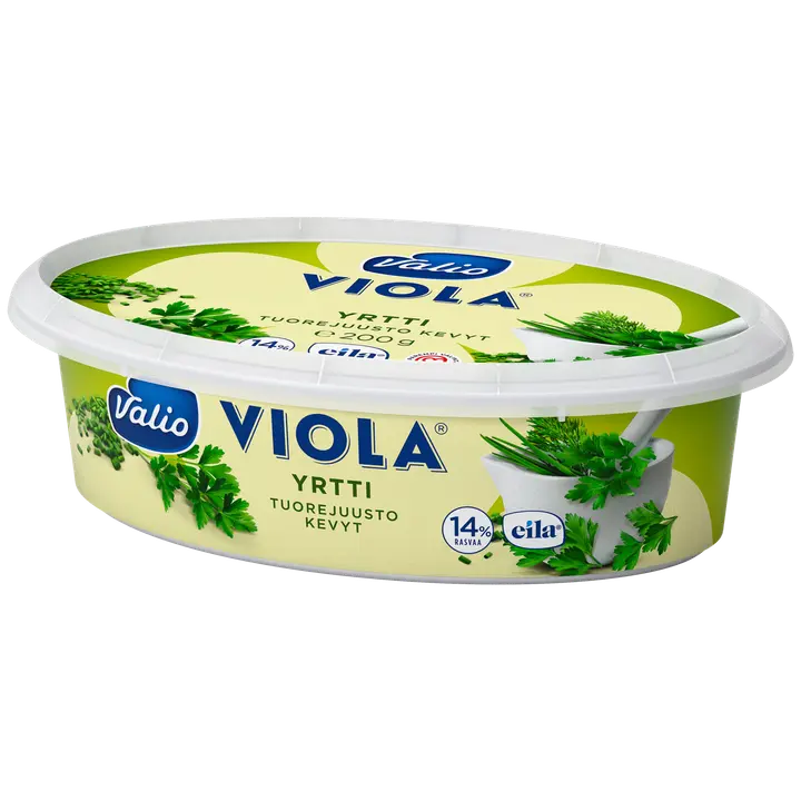 Valio Viola® kevyt e200 g yrtti tuorejuusto laktoositon