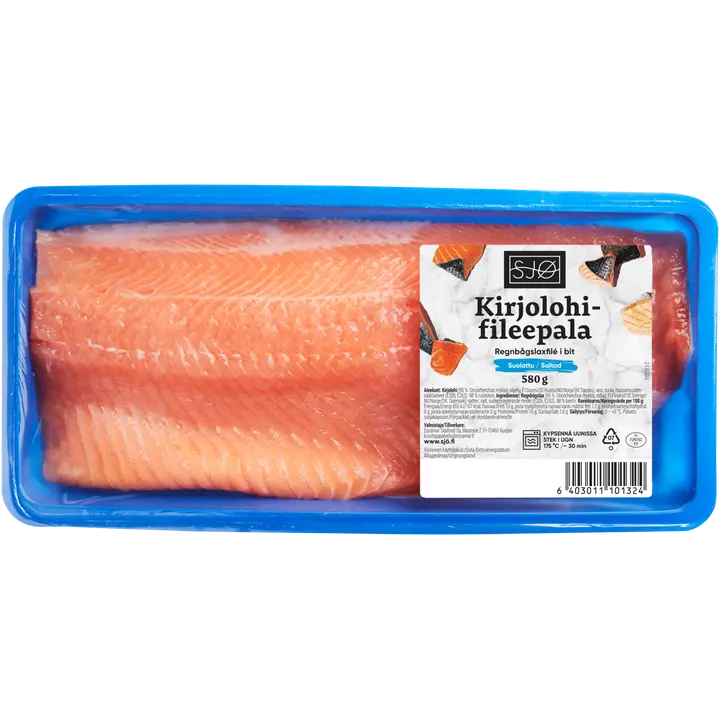 SJØ suolattu ruodoton kirjolohifileepala 580g