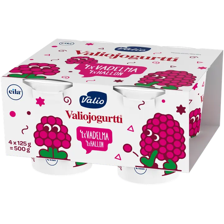 Valio Play Valiojogurtti® 4x125 g vadelma laktoositon