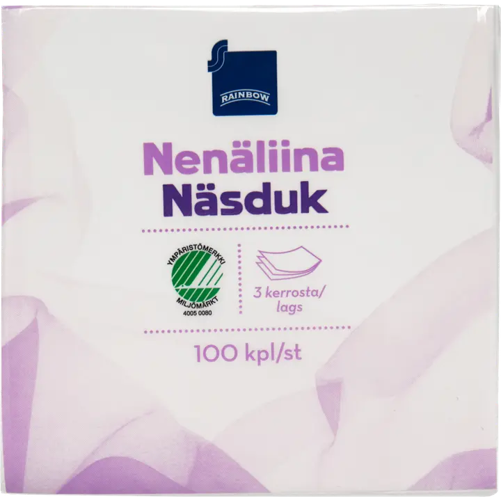 Taskurätikud Rainbow 2 kihiline 100tk