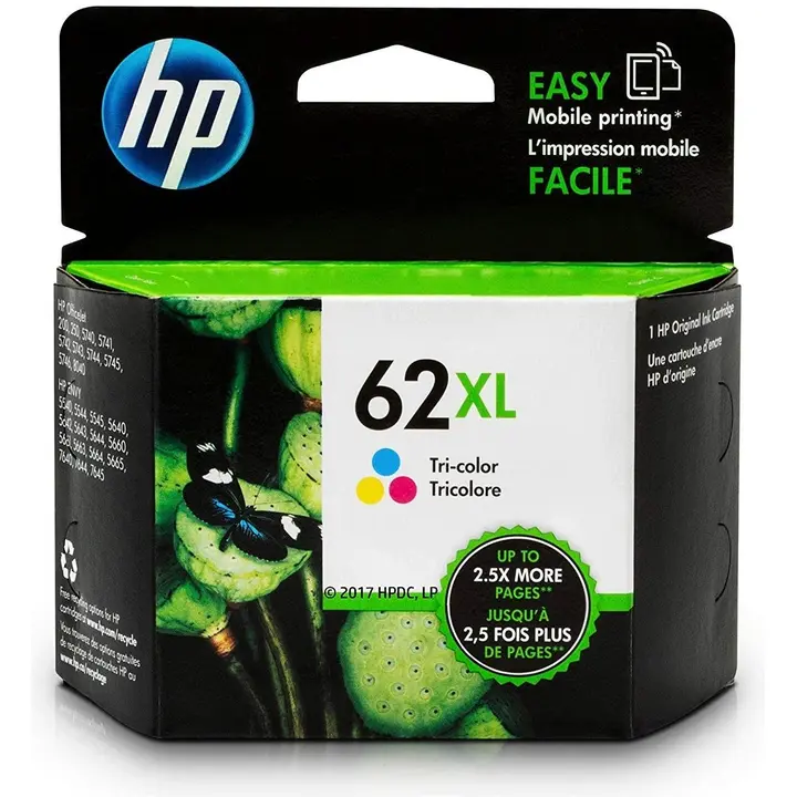 HP 62XL kolmiväri mustepatruuna