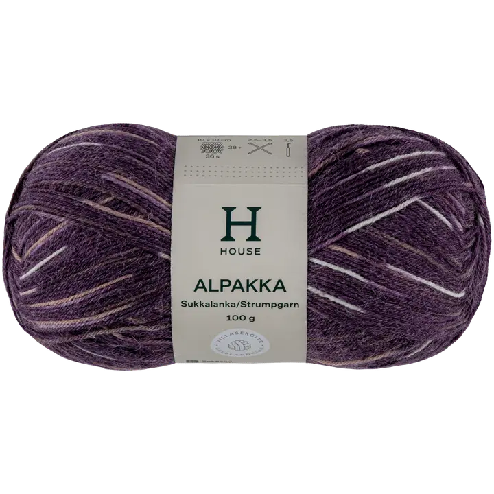House sukkalanka Alpakka 100g CNE-1520 purple/pink/white stripes
