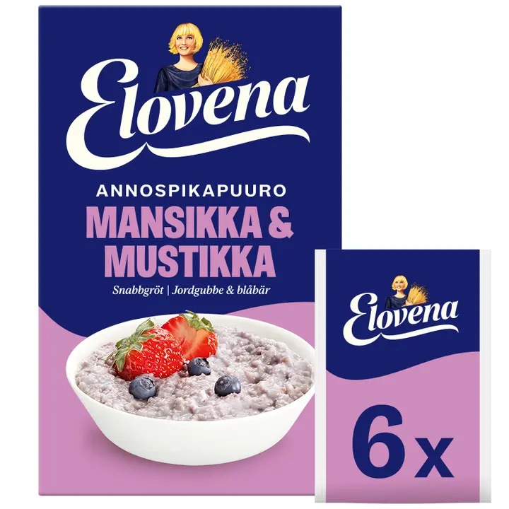 Elovena 240g mansikka & mustikka annospikapuuro