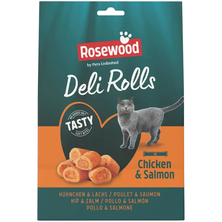 Rosewood kissan herkkurullapalat kana ja lohi 4 x 10g