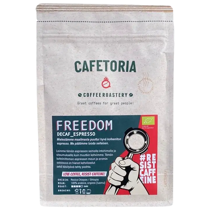 Cafetoria roastery #Resistcaffeine FREEDOM Espresso kofeiiniton luomukahvi papu 250g