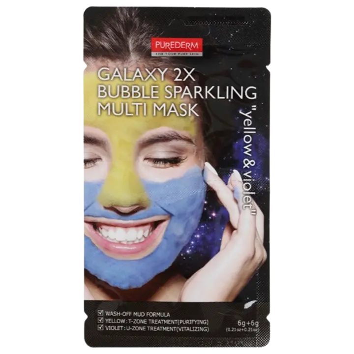 Näomask Galaxy 2x bubble sparkling yellow&violet