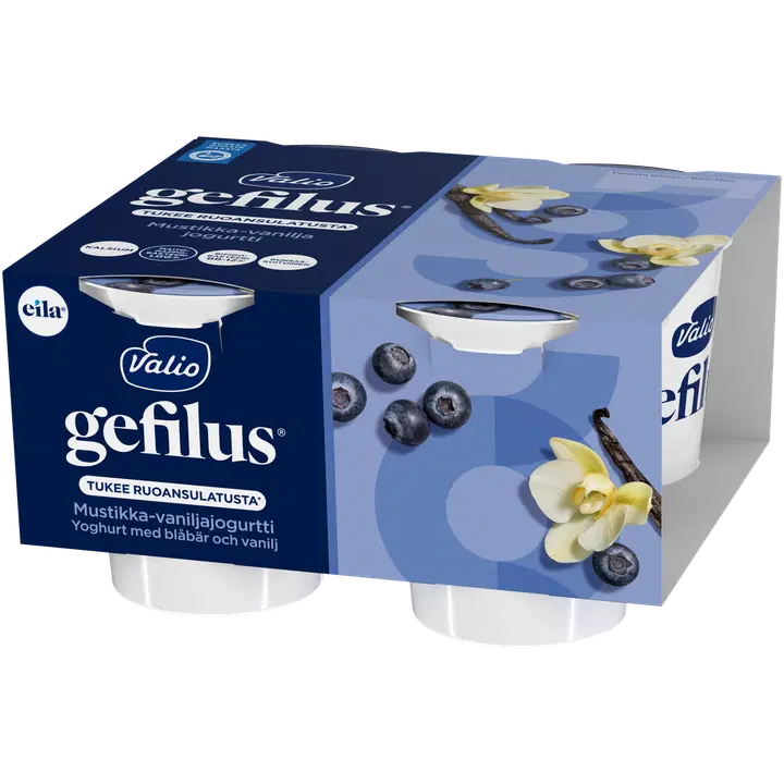 Valio Gefilus® OLO™ yoghurt blåbär-vanilj laktosfri 4x125 g