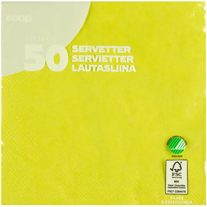 Coop lautasliina lime 33x33cm 50kpl