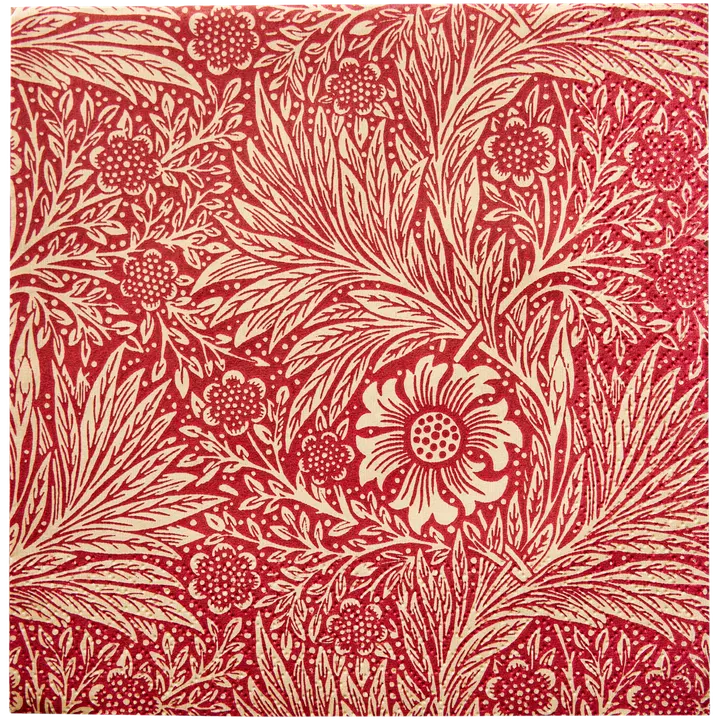 William Morris Marigold punainen lautasliina 20kpl/24cm